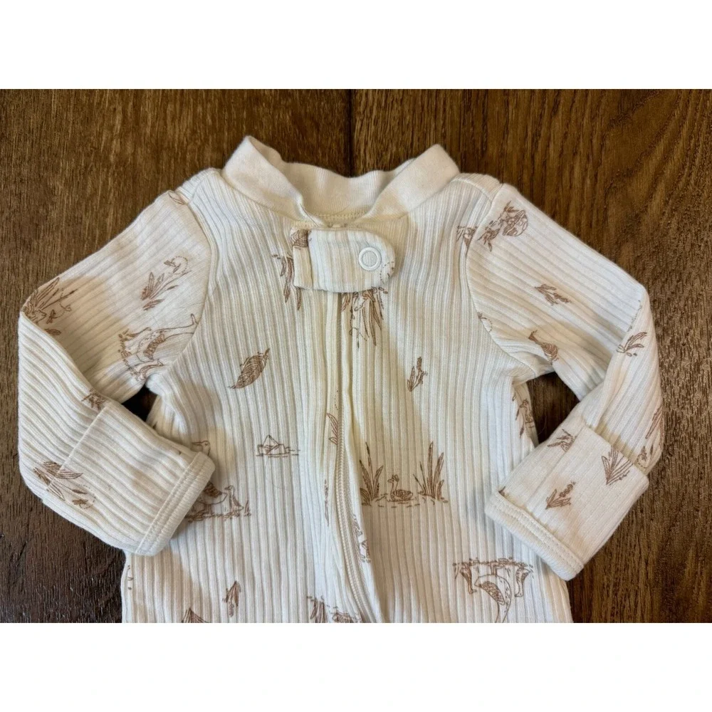 Carters Preemie Baby Boy Girl Sleeper Outfit Romper‎ Doll Neutral Colors Ribbed